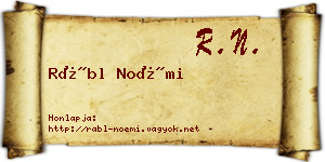 Rábl Noémi névjegykártya